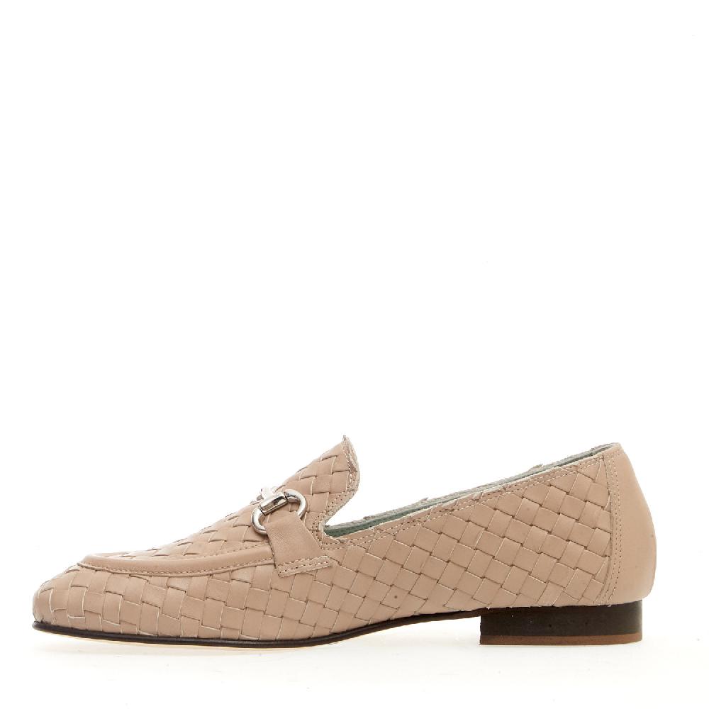 Sorelle Perego Mocassino Intreccio Naturale Con Morsetto