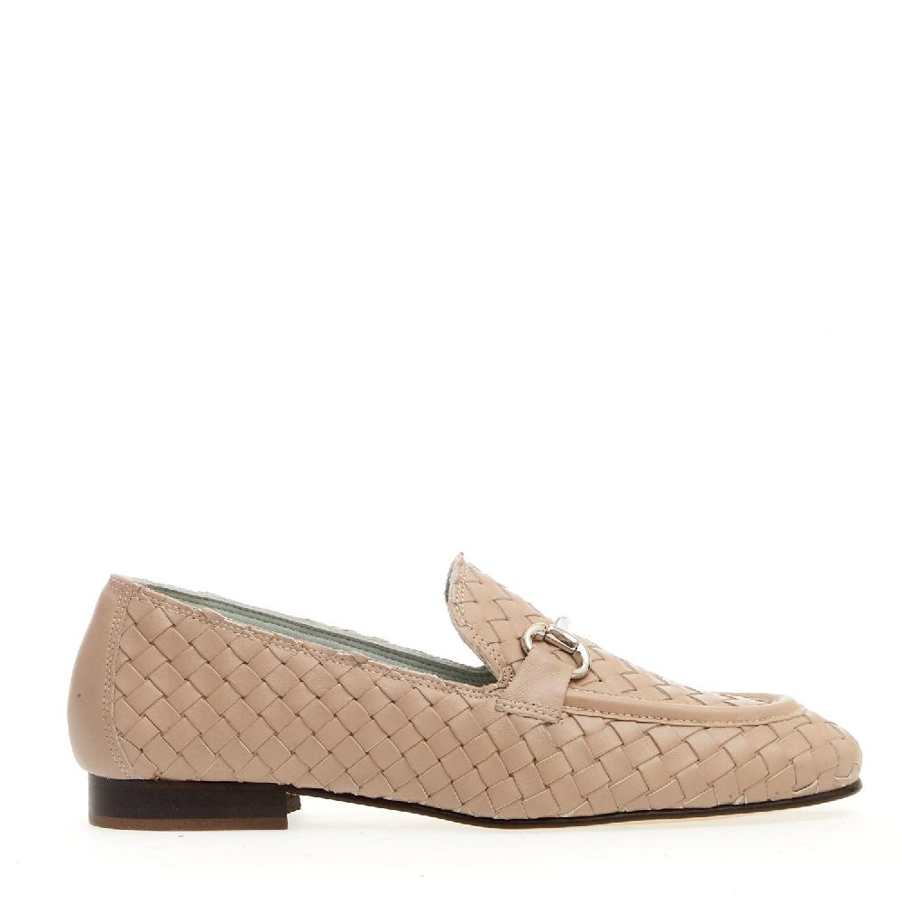 Sorelle Perego mocassino intreccio naturale con morsetto