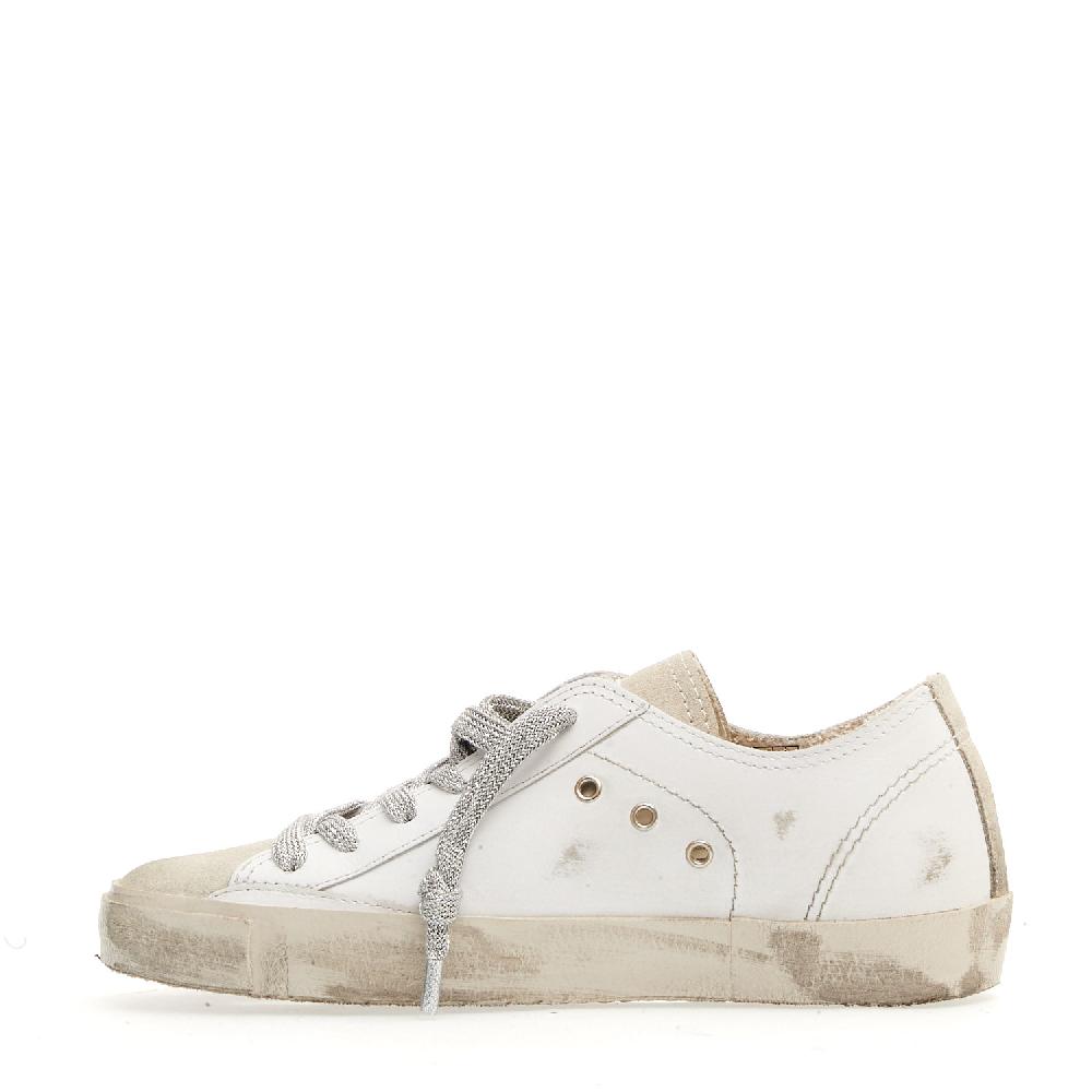 Sorelle Perego Paris Sfoderata Bianca Stringhe Argento