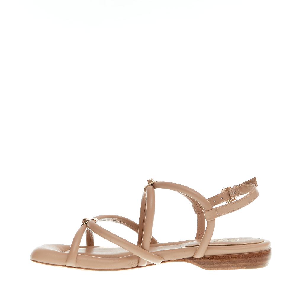 Sorelle Perego Sandalo Basso Nude Con Listini Imbottiti