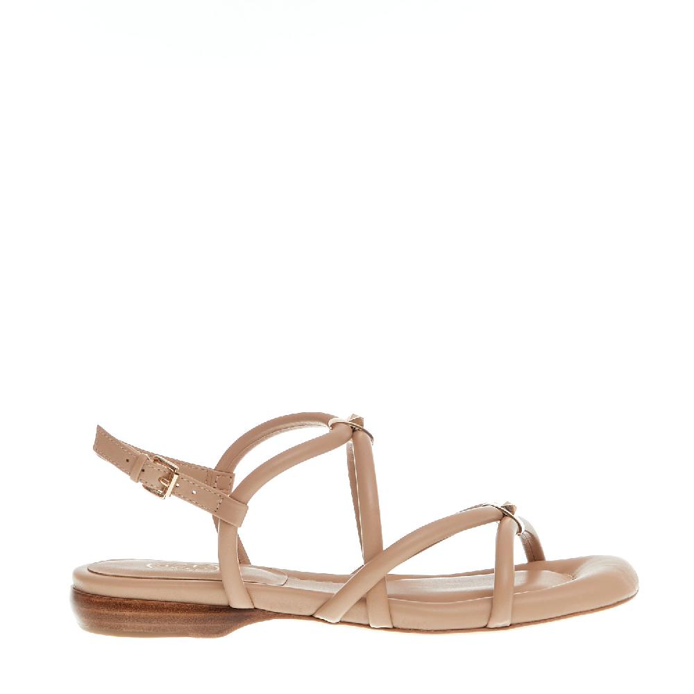 Sorelle Perego sandalo basso nude con listini imbottiti