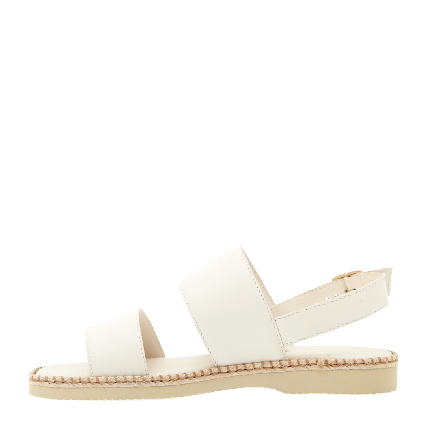 Sorelle Perego Sandalo Piatto Extralight In Pelle Bianca