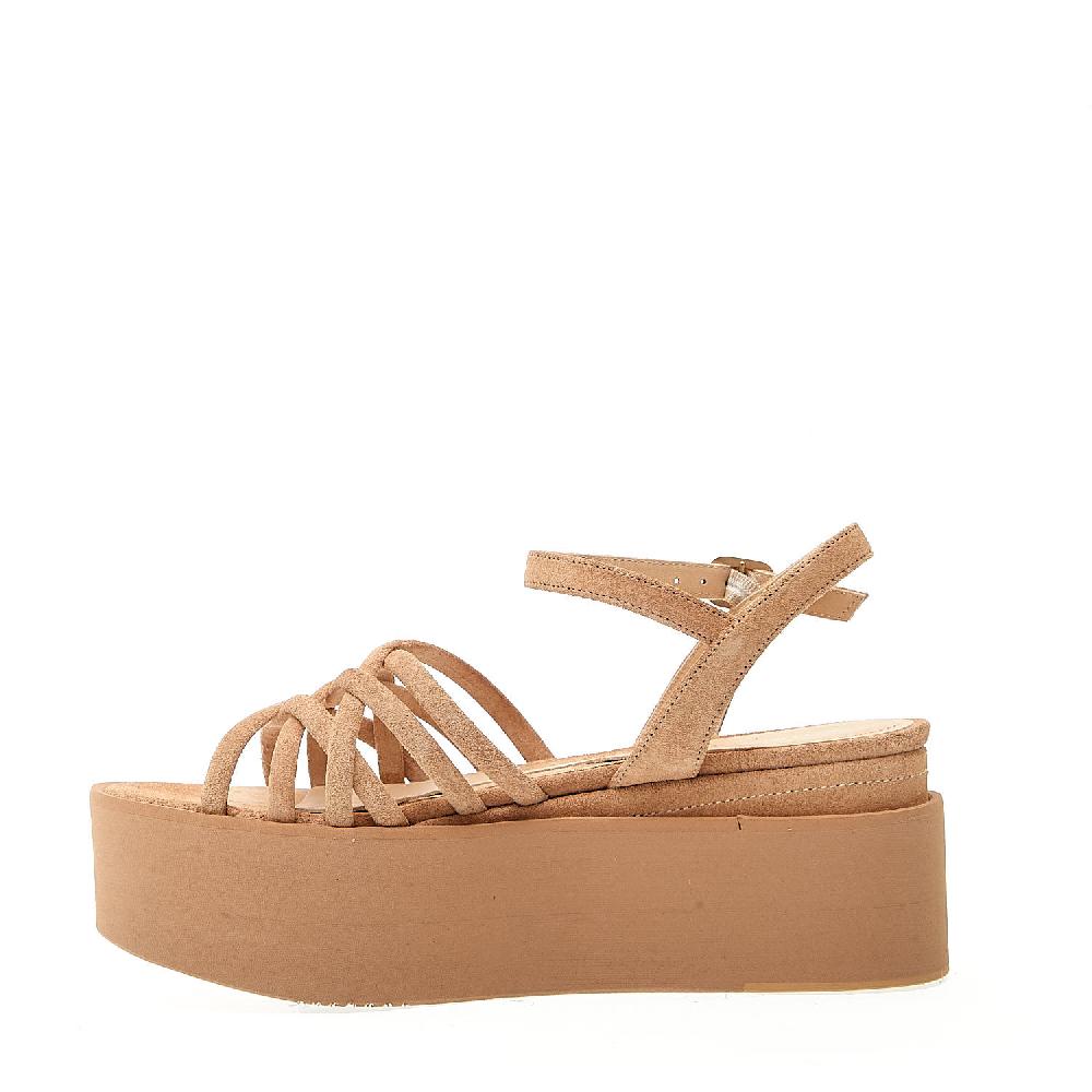 Sorelle Perego Sandalo Zeppa Extralight Camoscio Deserto