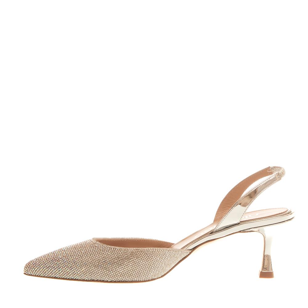 Sorelle Perego Slingback Strass Argento Tacco 55 Mm