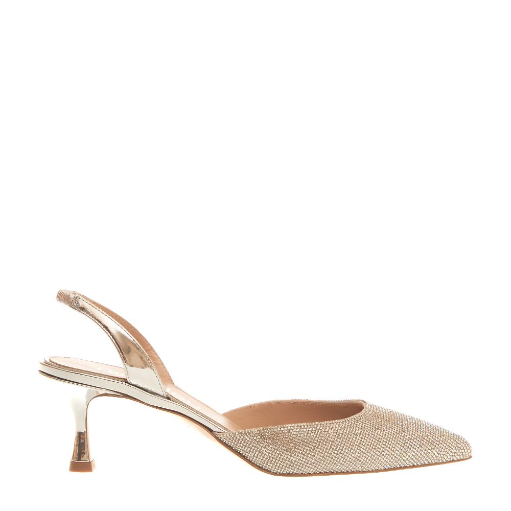 Sorelle Perego slingback strass argento tacco 55 mm