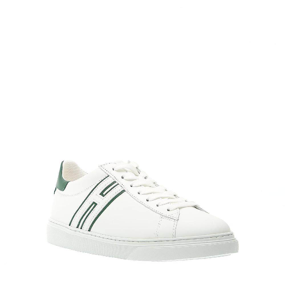 Sorelle Perego Sneakers Cassetta Pelle Bianco Dettagli Verde