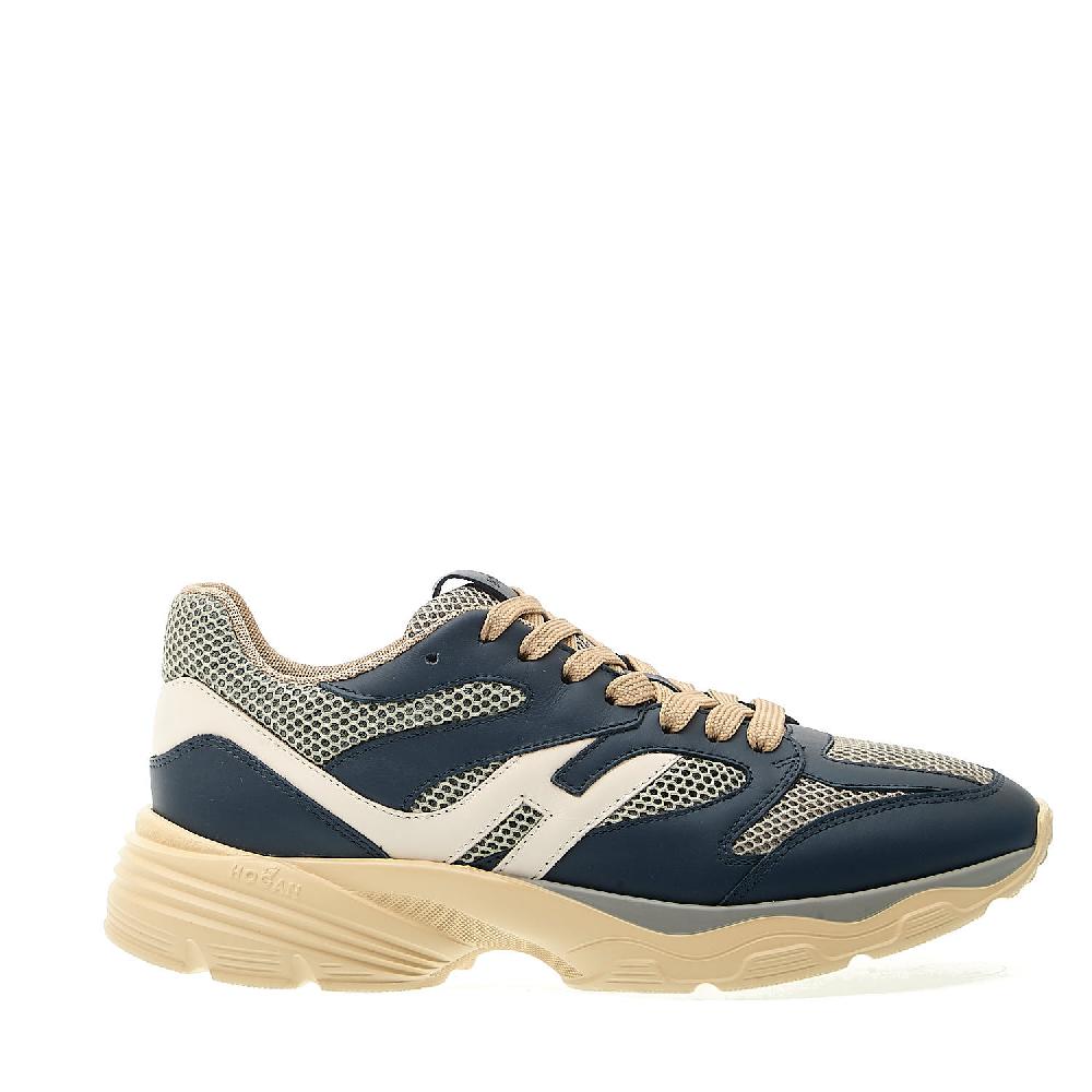 Sorelle Perego Sneakers H665 In Pelle Blu Rete Beige