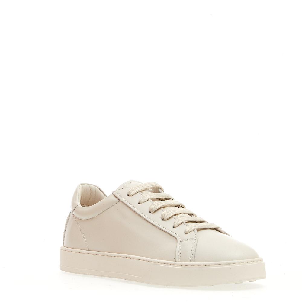 Sorelle Perego Sneakers In Pelle Bianco Fondo Cassetta