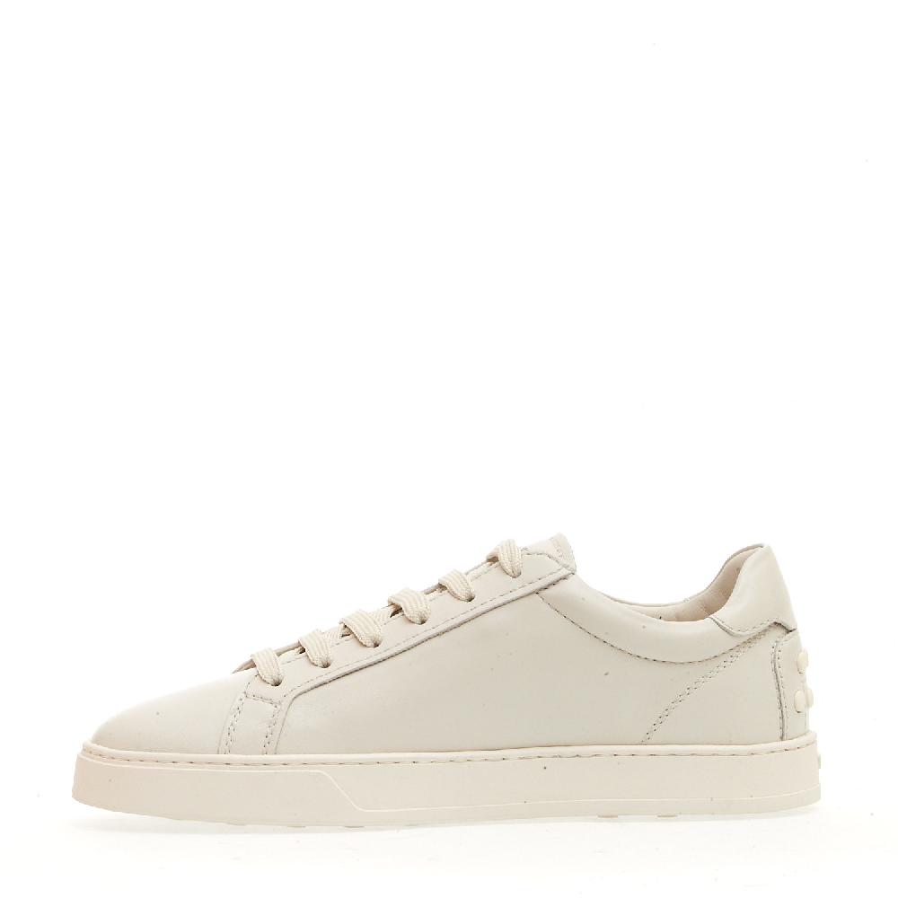 Sorelle Perego Sneakers In Pelle Bianco Fondo Cassetta