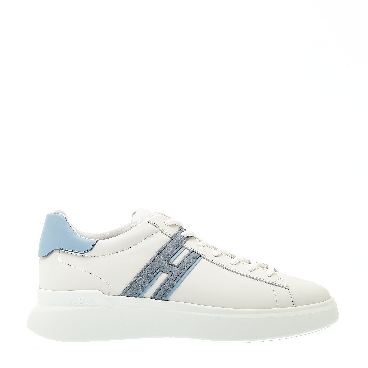 Sorelle Perego sneakers rebel pelle bianco spoiler azzurro