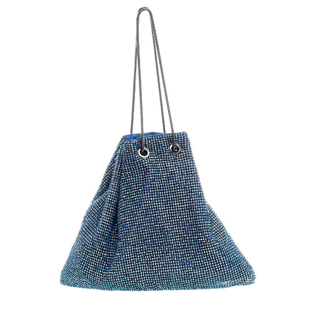 Sorelle Perego borsa a sacchetto strass pavone