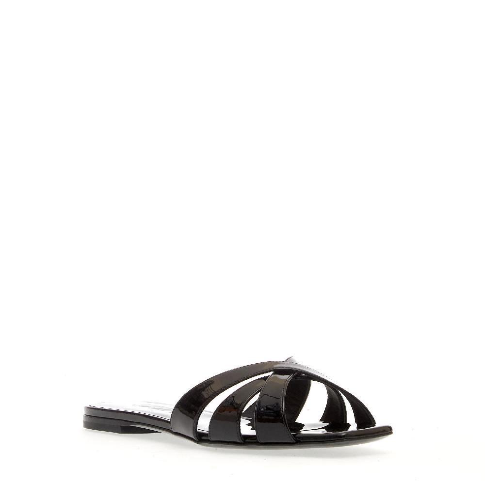 Sorelle Perego Ciabatta Bassa Vernice Nera