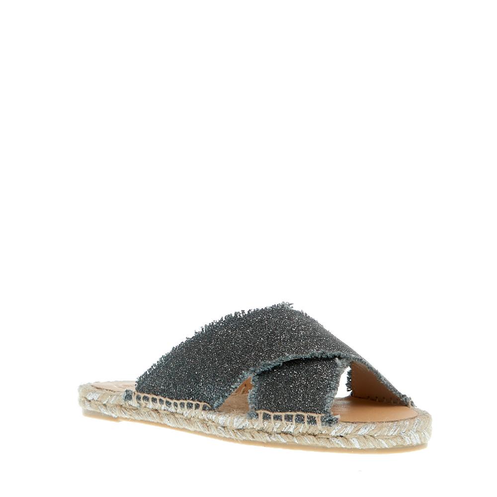 Sorelle Perego Ciabatta Incrocio Tessuto Grigio