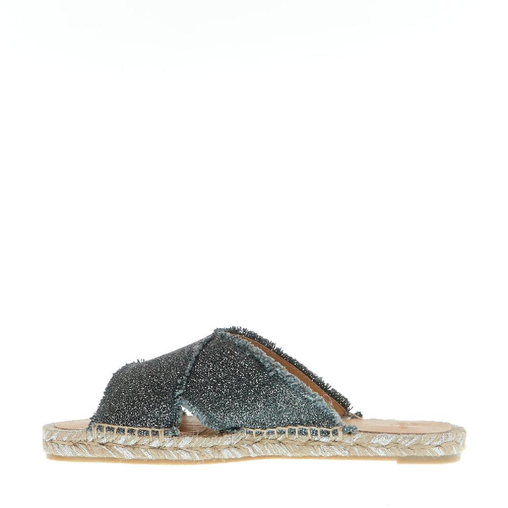 Sorelle Perego Ciabatta Incrocio Tessuto Grigio