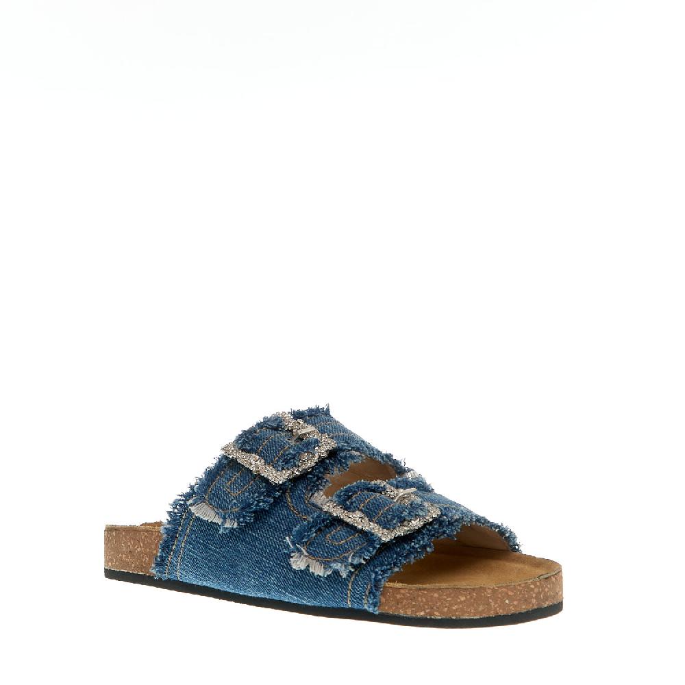 Sorelle Perego Ciabatta Jeans Fibbia Strass