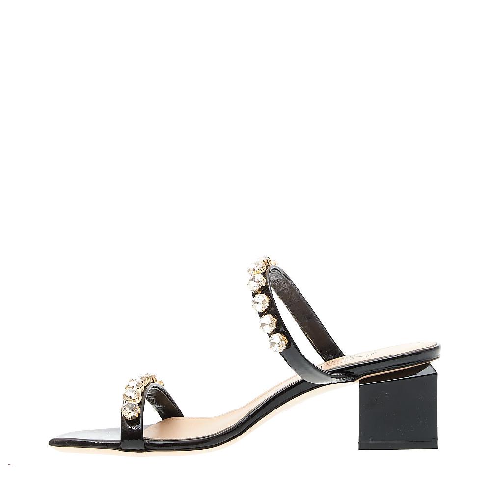 Sorelle Perego Ciabatta Vernice Nera Strass