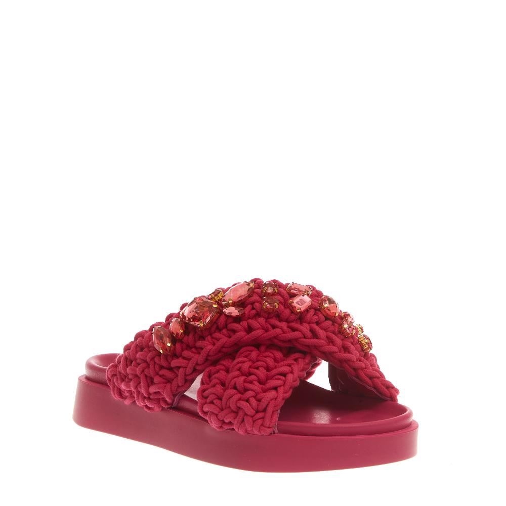 Sorelle Perego Ciabatta Zeppa Incrocio Fuxia