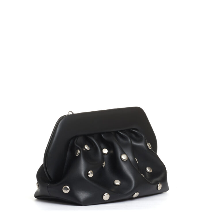 Sorelle Perego Clutch Nera Borchie Argento