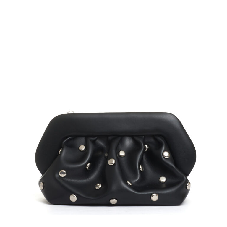 Sorelle Perego Clutch Nera Borchie Argento