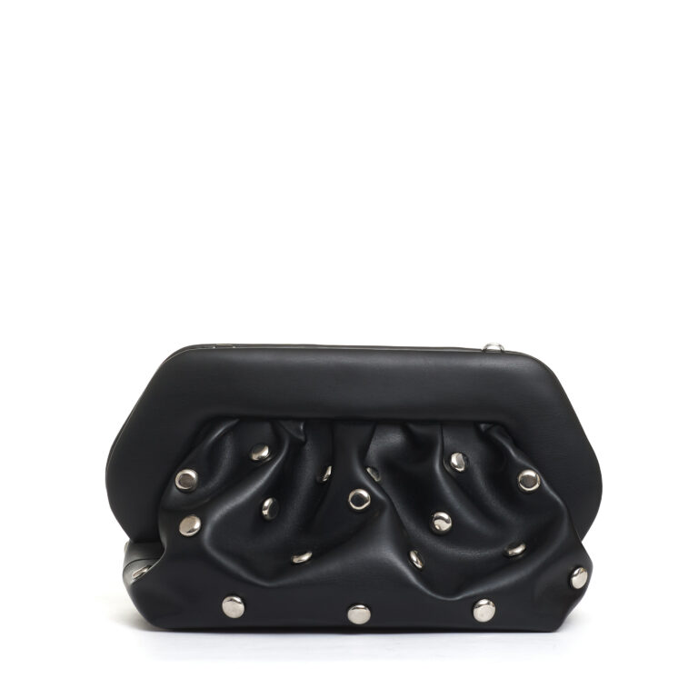 Sorelle Perego Clutch Nera Borchie Argento
