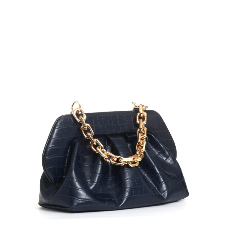 Sorelle Perego Clutch Stampa Cocco Blu