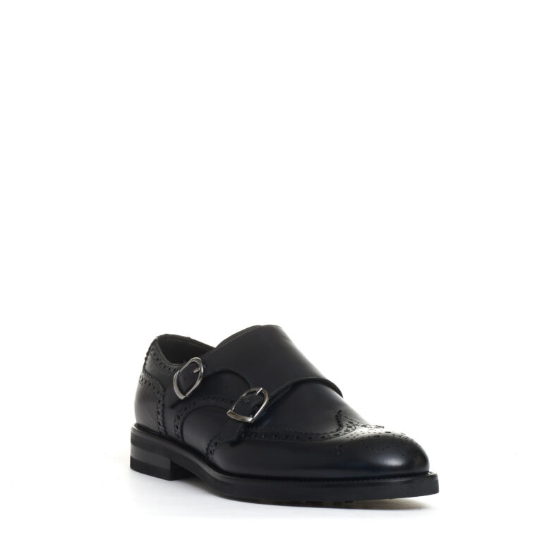 Sorelle Perego Derby Doppia Fibbia Pelle Blu