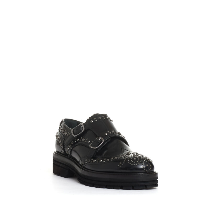 Sorelle Perego Doppia Fibbia Nera Con Borchie