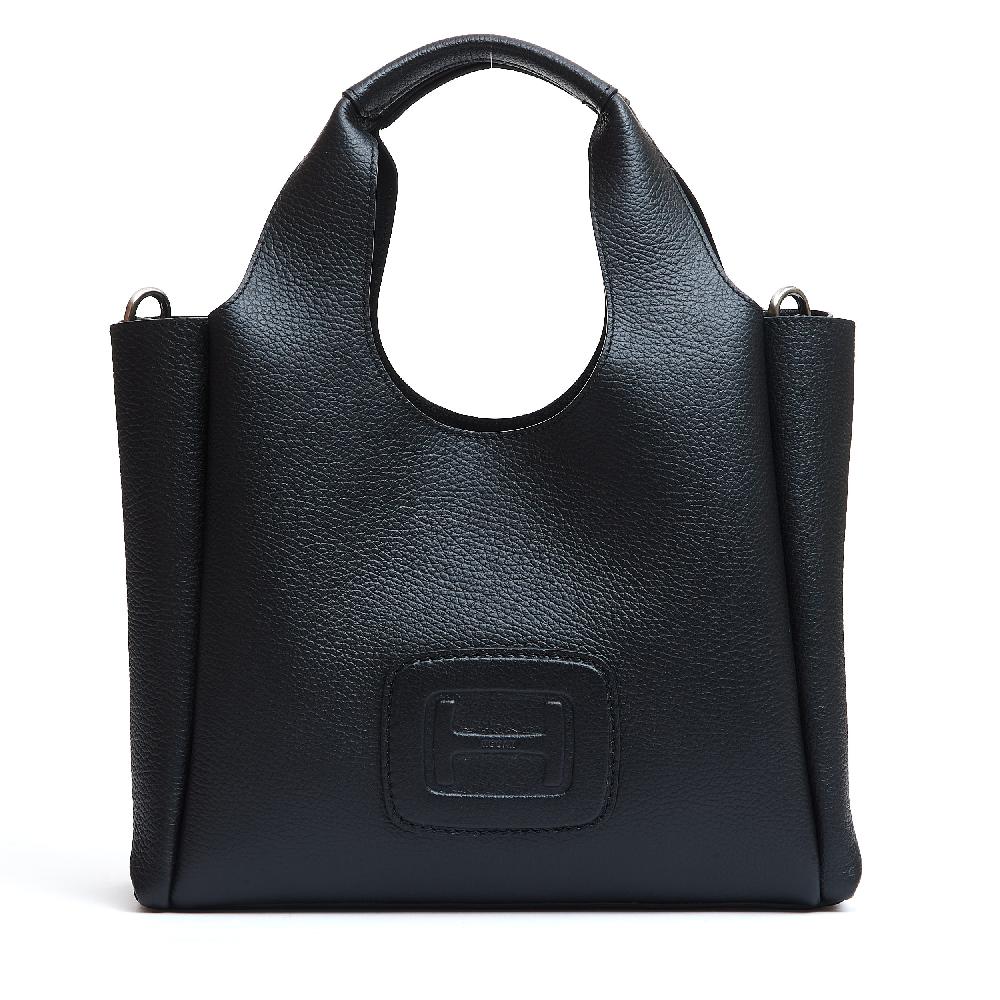 Sorelle Perego H bag shopping pelle nero