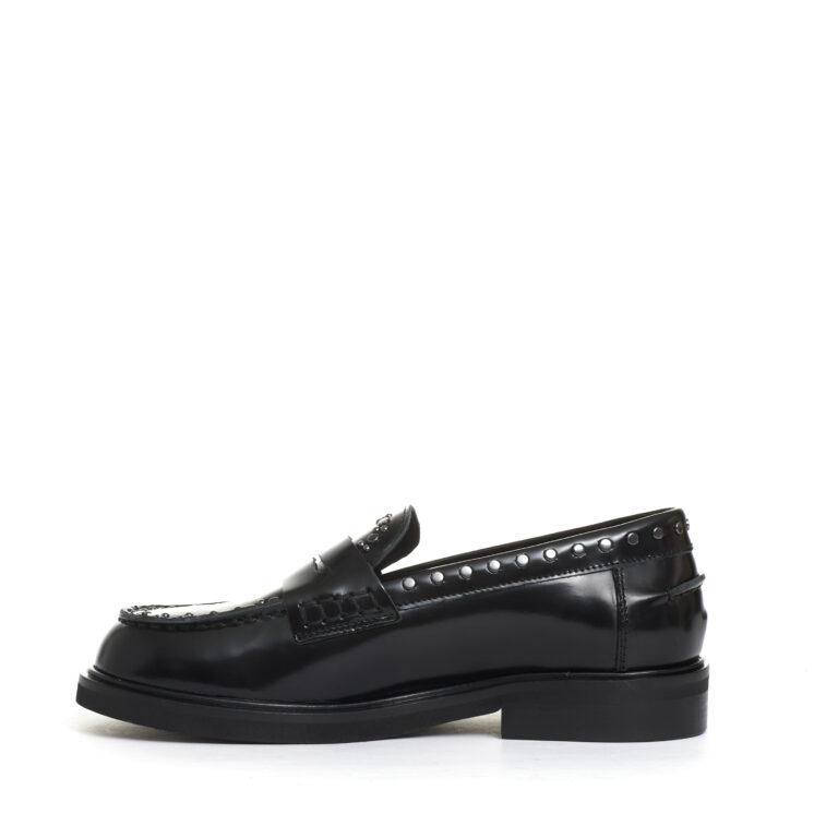 Sorelle Perego Mocassino Nero Con Borchie