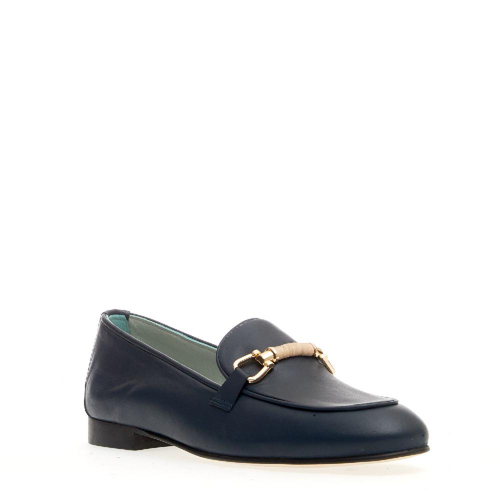 Sorelle Perego Mocassino Pelle Blu Morsetto