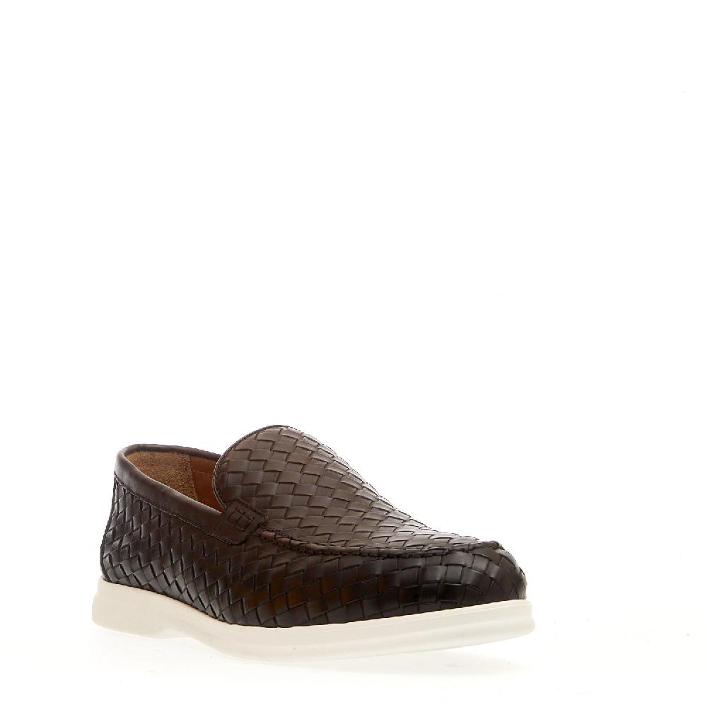 Sorelle Perego Mocassino Pelle Intrecciata Marrone