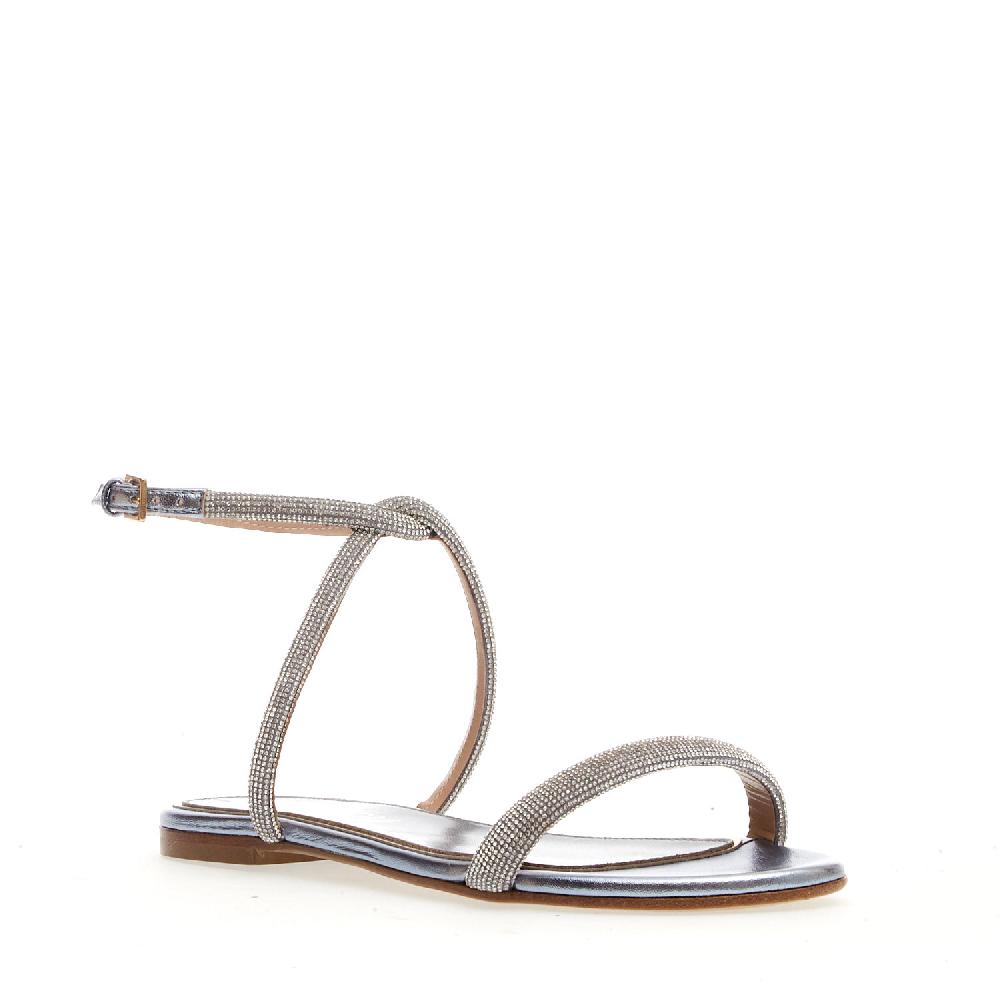 Sorelle Perego Sandalo Basso Strass Argento