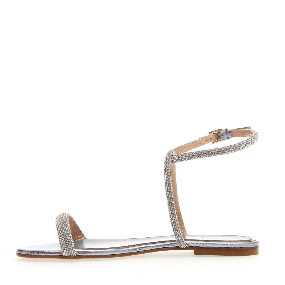 Sorelle Perego Sandalo Basso Strass Argento
