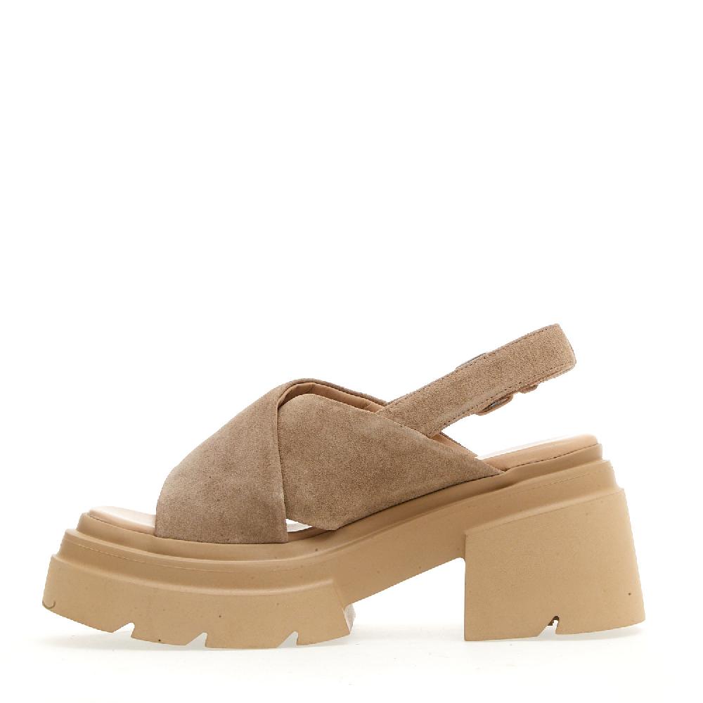 Sorelle Perego Sandalo Fondo Gomma Camoscio Beige