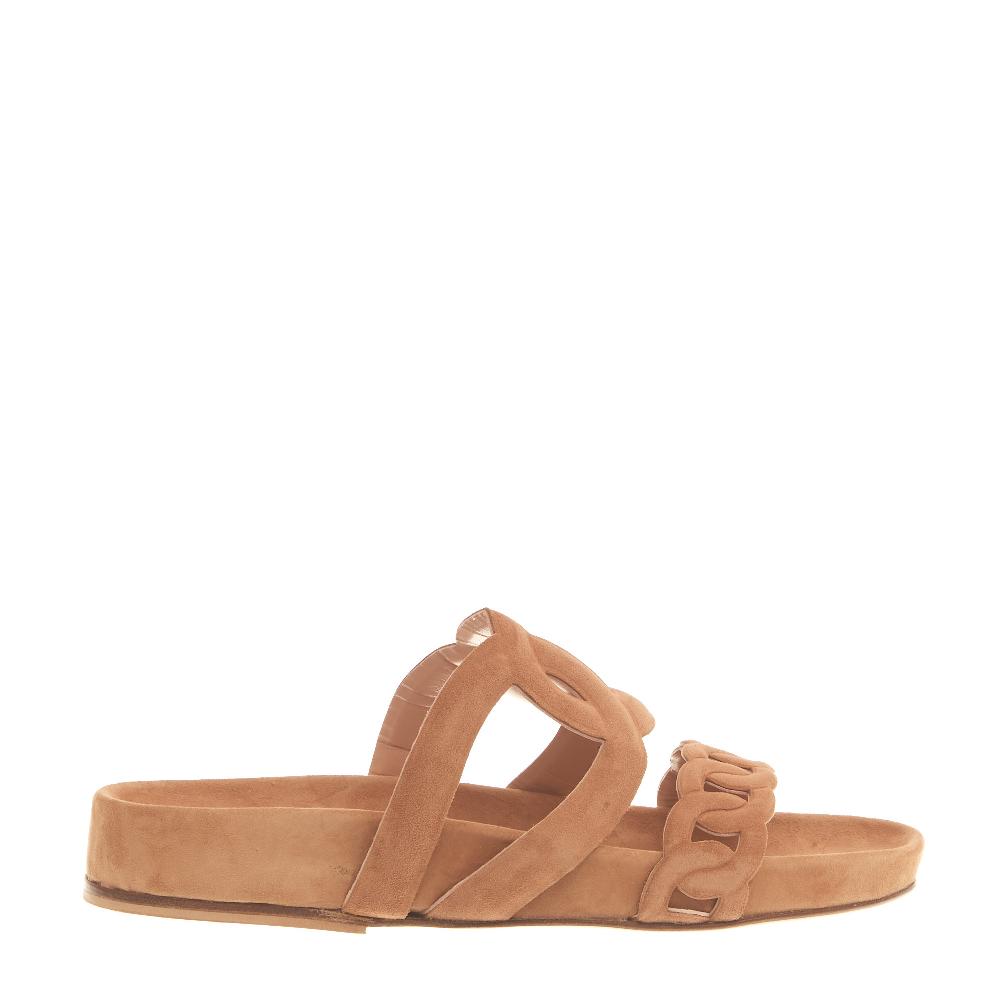 Sorelle Perego sandalo fusbet in camoscio beige