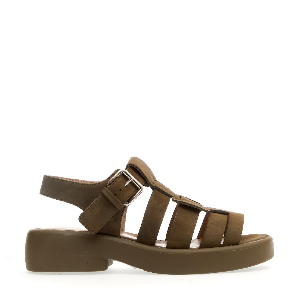 Sorelle Perego Sandalo Gabbia Nabuk Verde