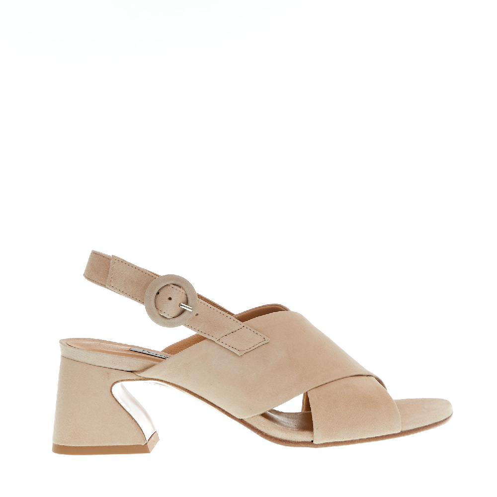 Sorelle Perego sandalo incrocio camoscio beige