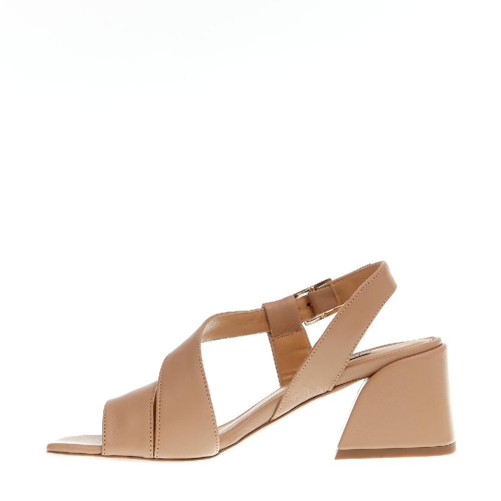 Sorelle Perego Sandalo Pelle Beige Tacco 60