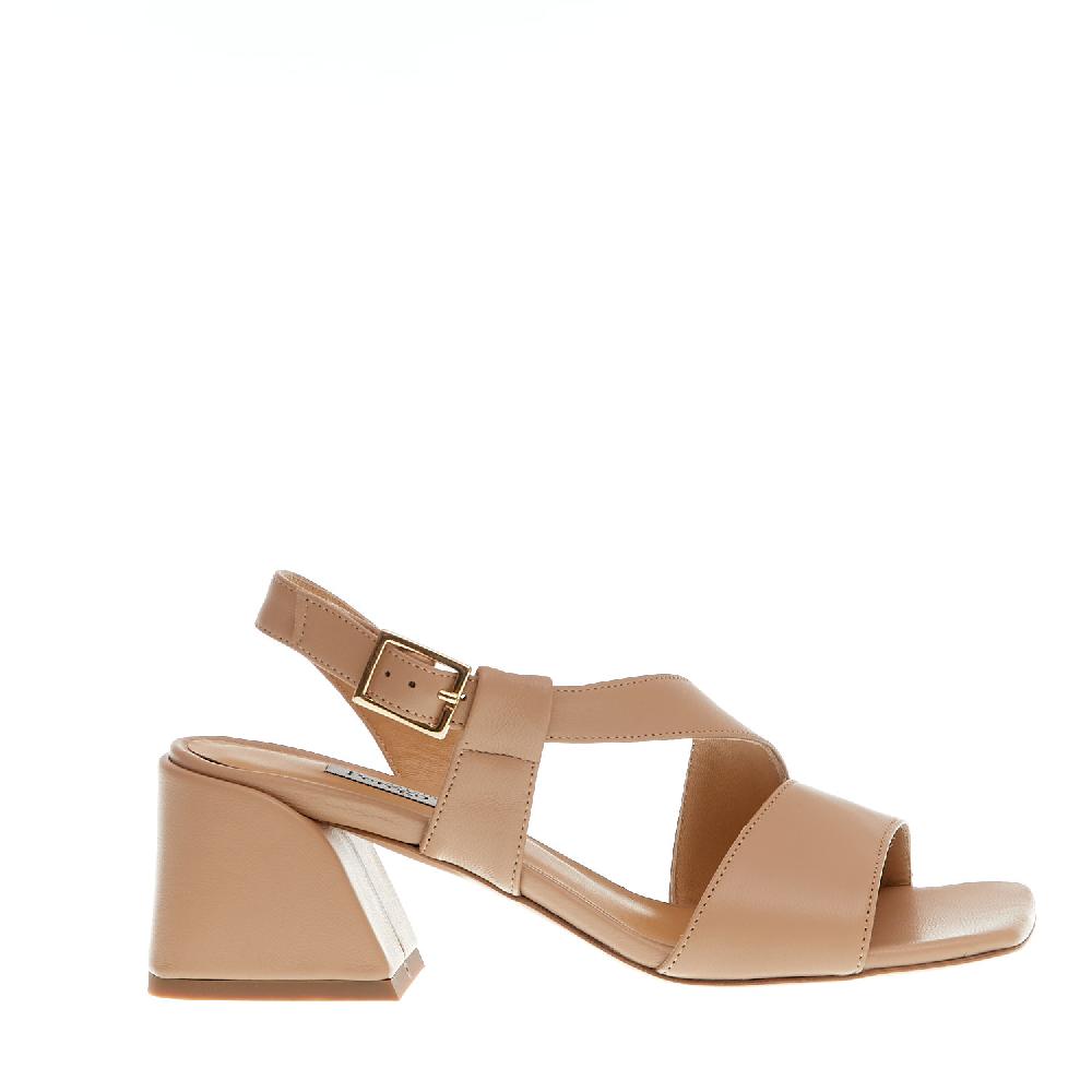 Sorelle Perego Sandalo Pelle Beige Tacco 60