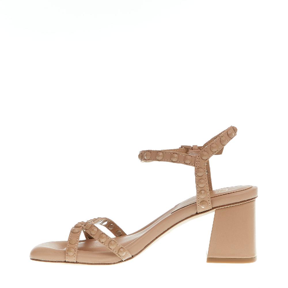 Sorelle Perego Sandalo Tacco 60 Mm Borchie Nude