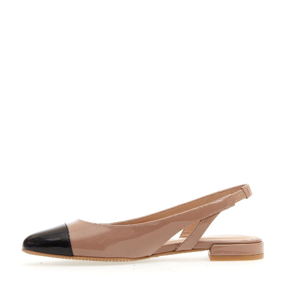 Sorelle Perego Slingback Bassa Vernice Nude E Nero