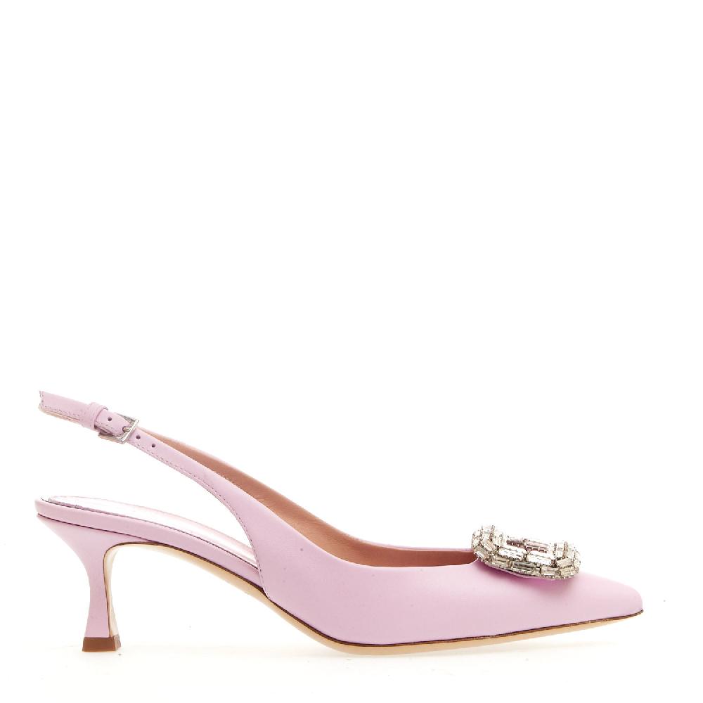 Sorelle Perego slingback rosa con fibbia strass