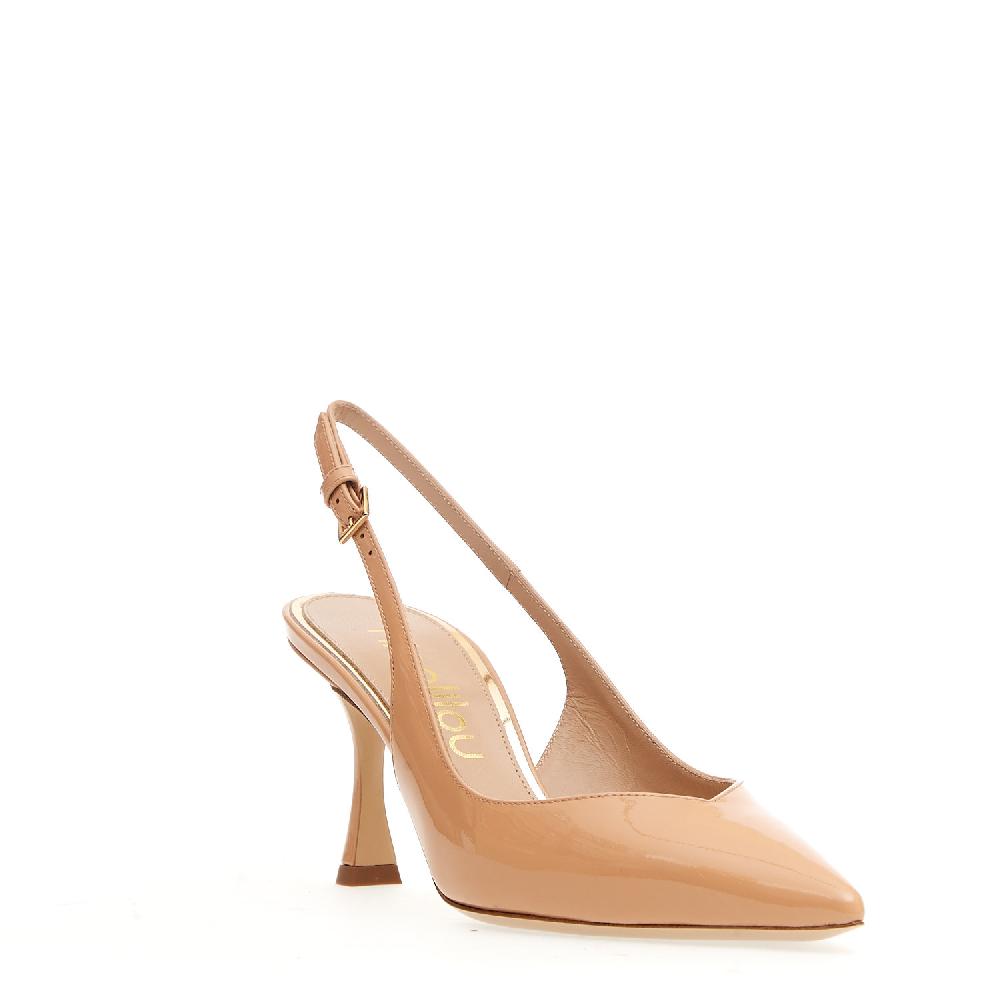 Sorelle Perego Slingback Vernice Nude Tacco 75 Mm