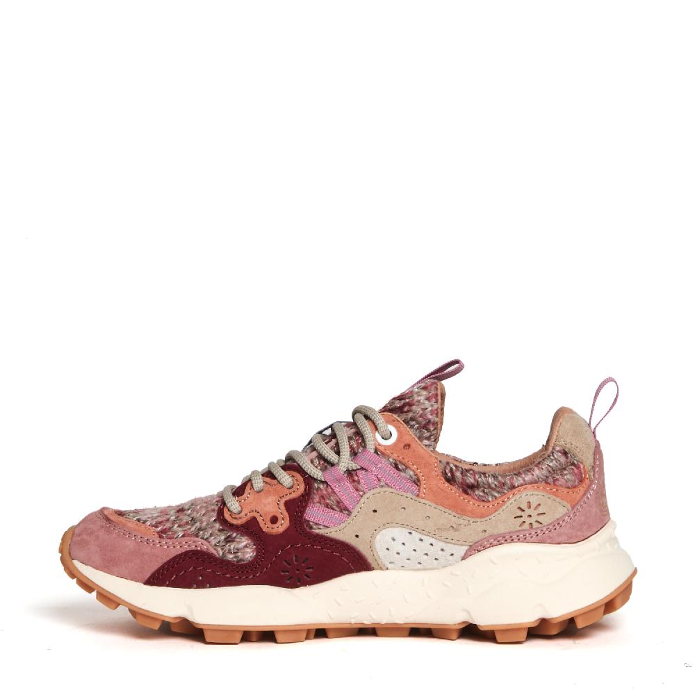 Sorelle Perego Sneakers Rosa E Bordò In Lana