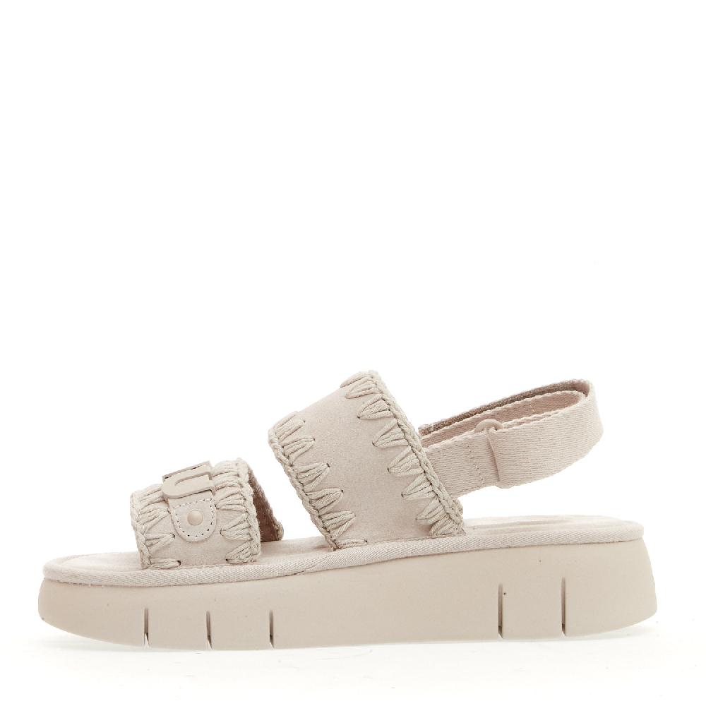 Sorelle Perego Zeppa Due Fasce Camoscio Gesso