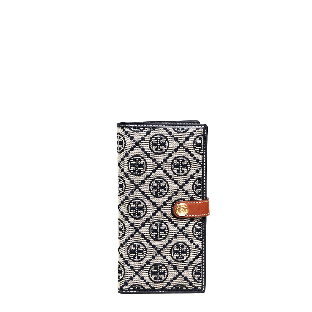 Sorelle Perego zip slim wallet tessuto logo blu