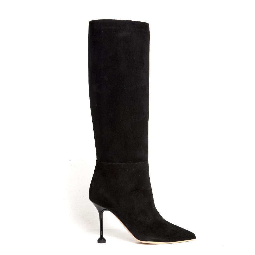 Sorelle Perego stivale in camoscio nero tacco 90 mm