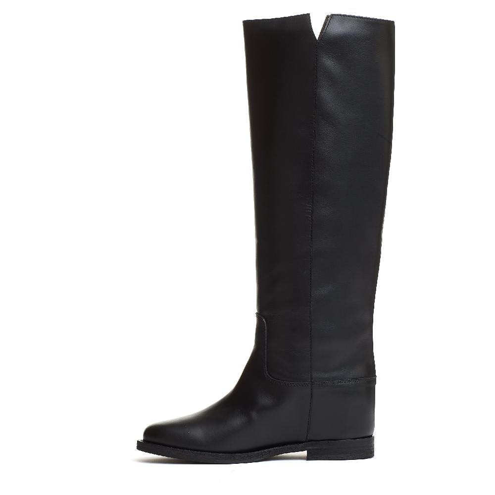 Sorelle Perego Stivale Nero Rialzo Interno V Oro Sfaccetta