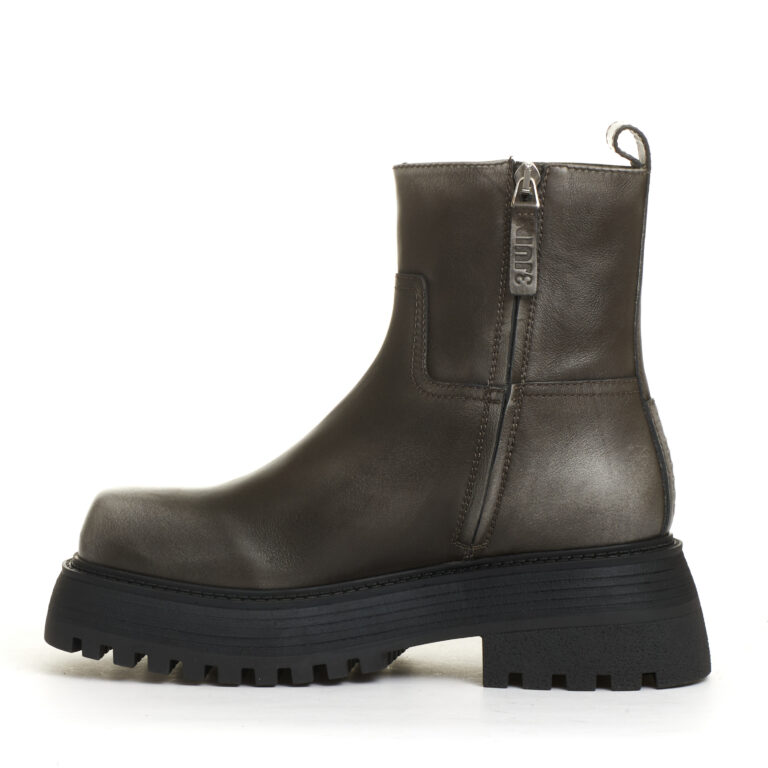 Sorelle Perego Stivaletto Fondo Grosso Pelle Grigio Washed