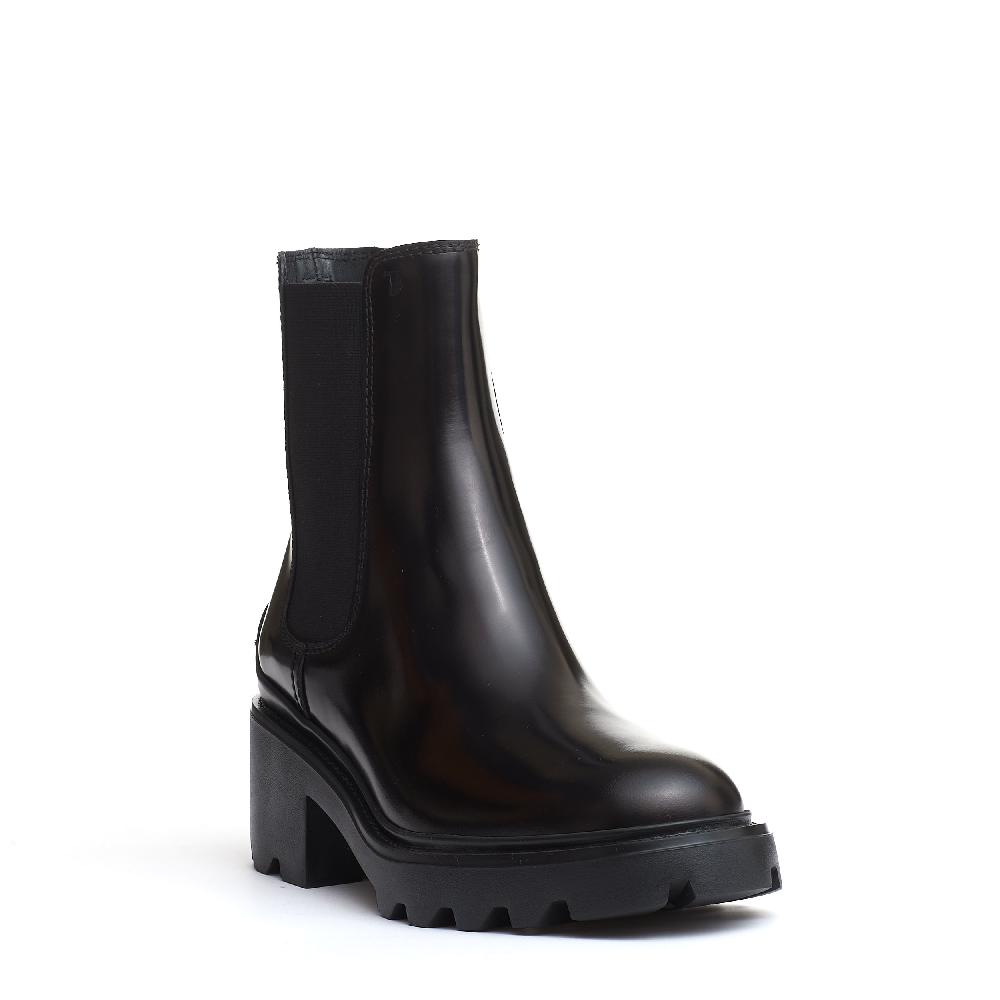 Sorelle Perego Stivaletto Pelle Nero Carroarmato 60 Mm